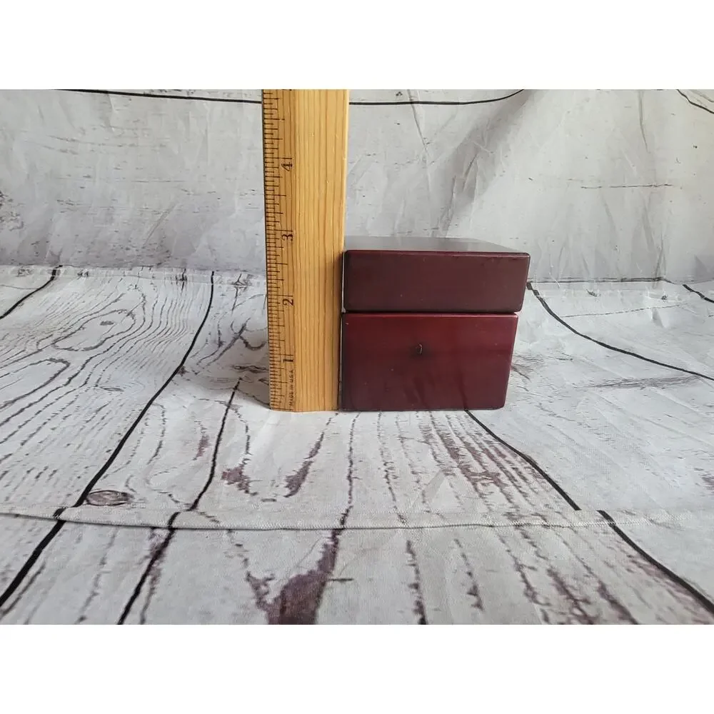 Vintage Navigator Clock & Compass Encased in Hinged Mahogany Wooden Box Untested